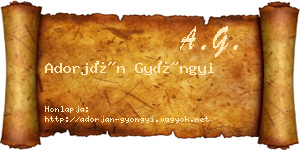 Adorján Gyöngyi névjegykártya