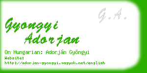 gyongyi adorjan business card